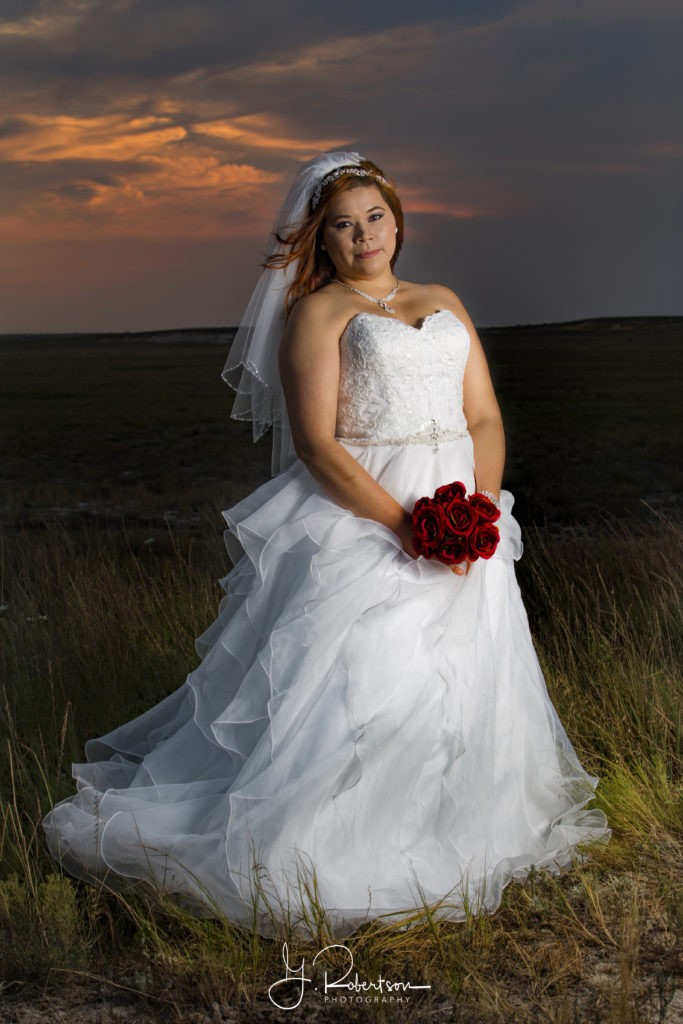 Sunset Bridal Session at Monument Rocks, Kansas