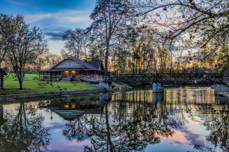 The Log Cabin along Tom&#039;s Creek at the National Fire Academy in Emmitsburg Maryland