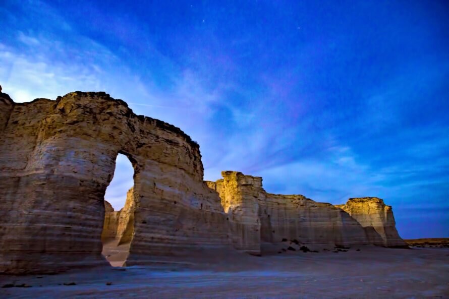 Monument Rocks looking north towards Oakley Kansas