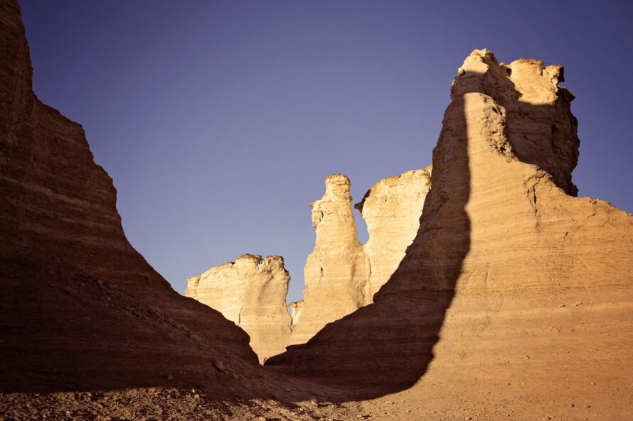 Sunset at Monument Rocks in Gove County Kansas